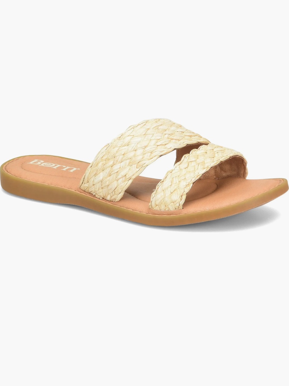 Born Raffia Double-Band Slide in Natural